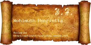 Wohlmuth Henrietta névjegykártya